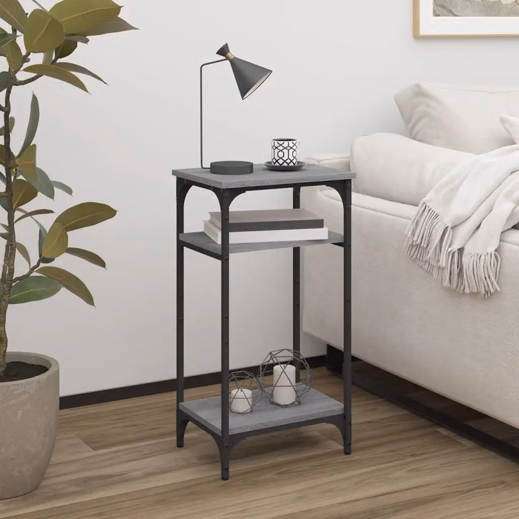 vidaXL Tavolino da soggiorno rettangolare in stile industriale, Grigio, L 40 cm x P 30 cm x H 75 cm