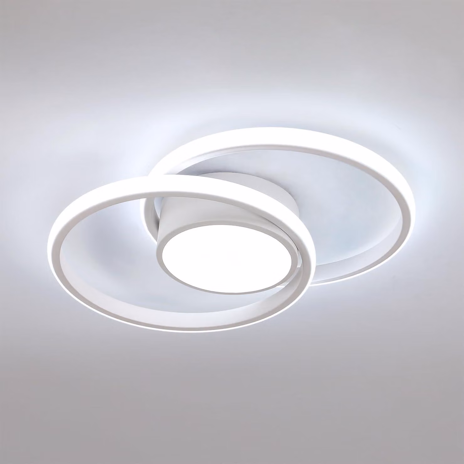 Lampada a soffitto LED, 42W, 4800LM, design moderno, forma circolare, ideale per camera da letto, bagno, cucina, balcone, diametro 40cm, luce bianca fredda (6500K), colore bianco