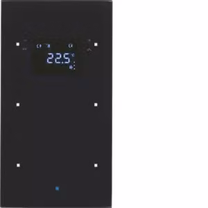 Berker 75642035 Sensore in vetro doppio con regolatore di temperatura, vetro, nero Berker TS Sensor