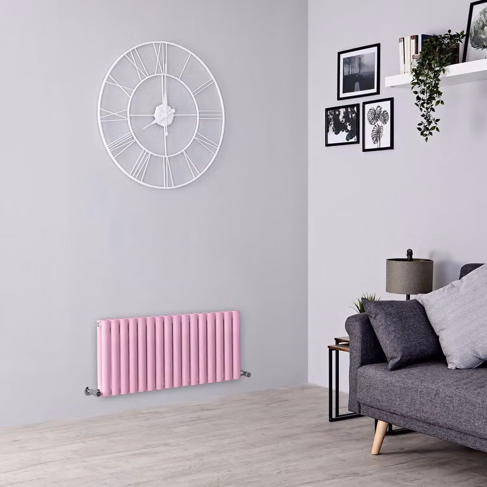 Radiatore di Design Orizzontale  Rosa -  400mm x 1000mm  - Pannello Doppio  - Revive