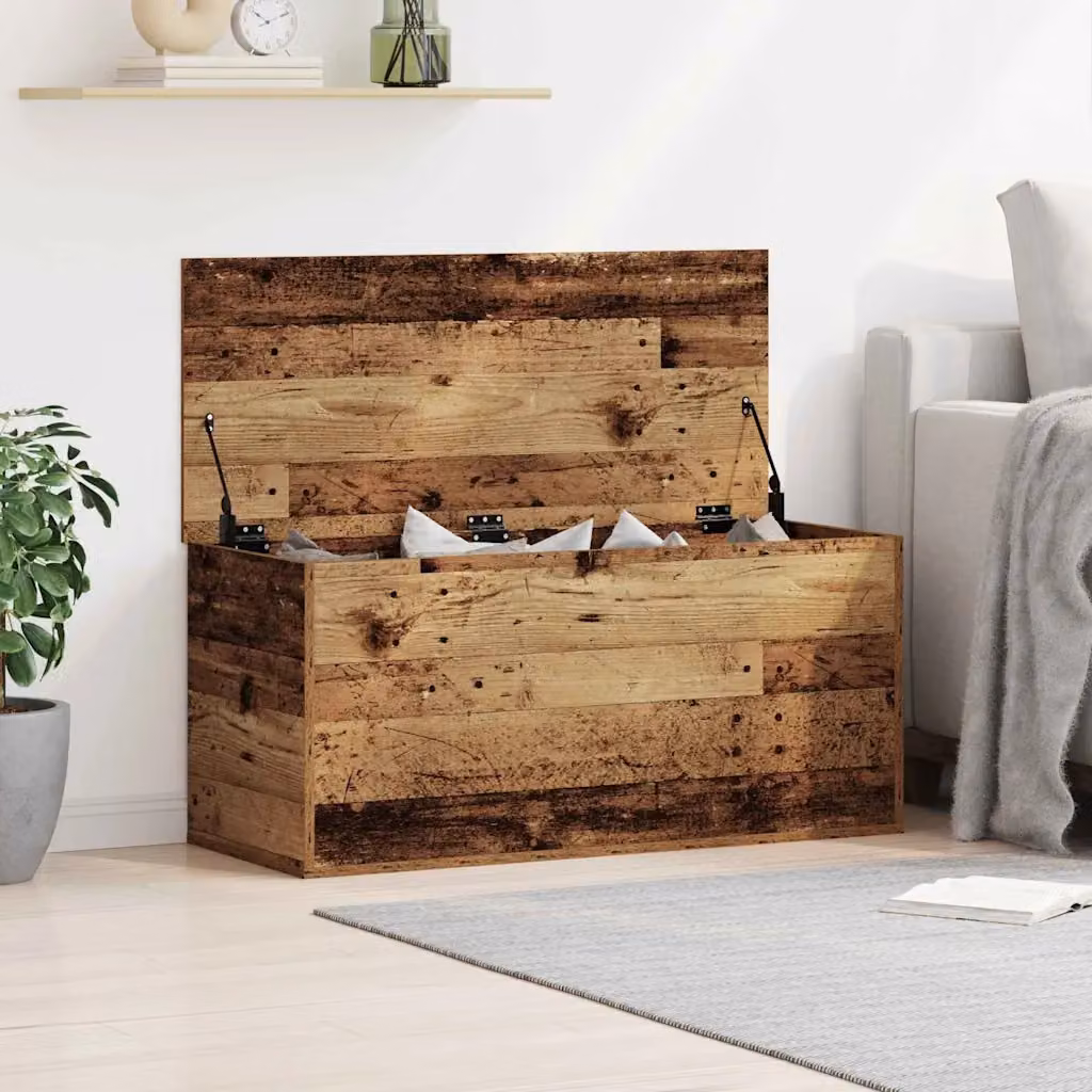 Scatola di stoccaggio moderna vidaXL in legno marrone L 100 cm x P 42 cm x H 46 cm