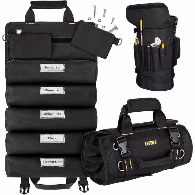 Borsa porta attrezzi vuota con 13 tasche, colore nero