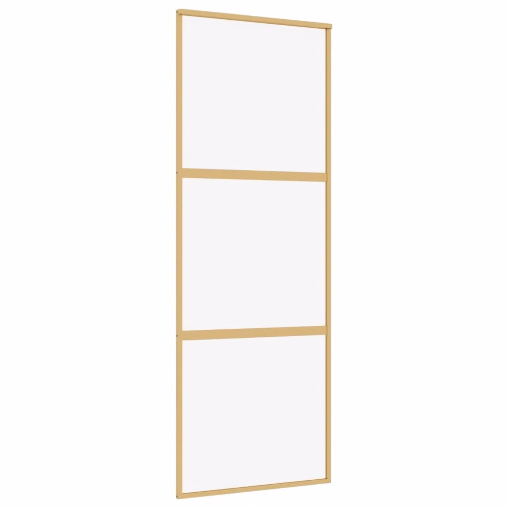 Porta Scorrevole Dorata 76x205 Vetro Trasparente ESG Alluminio