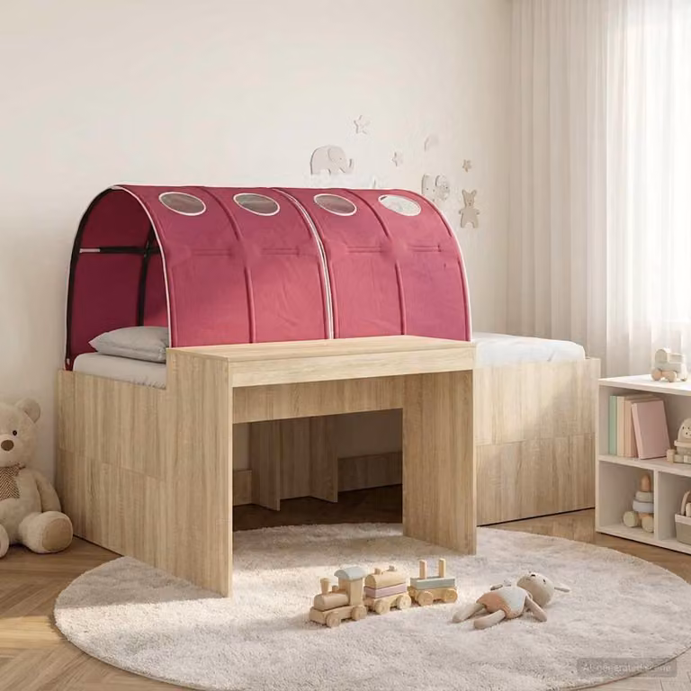 Letto a soppalco esclusivo con scrivania per bambini, realizzato in legno multistrato, confezione da 3 pezzi