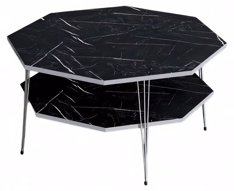 Schwarzer Holz Couchtisch modern eleganter Wohnzimmertisch