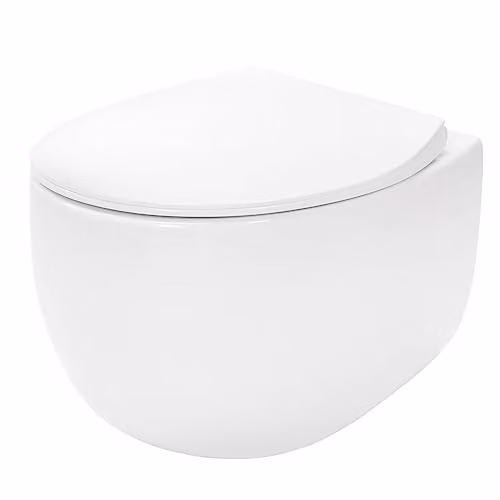 Rea - Vaso Wc In Ceramica Lars - Sedile In Duroplast Softclose - Abbassamento Automatico Con Chiusura Soft (Bianco)