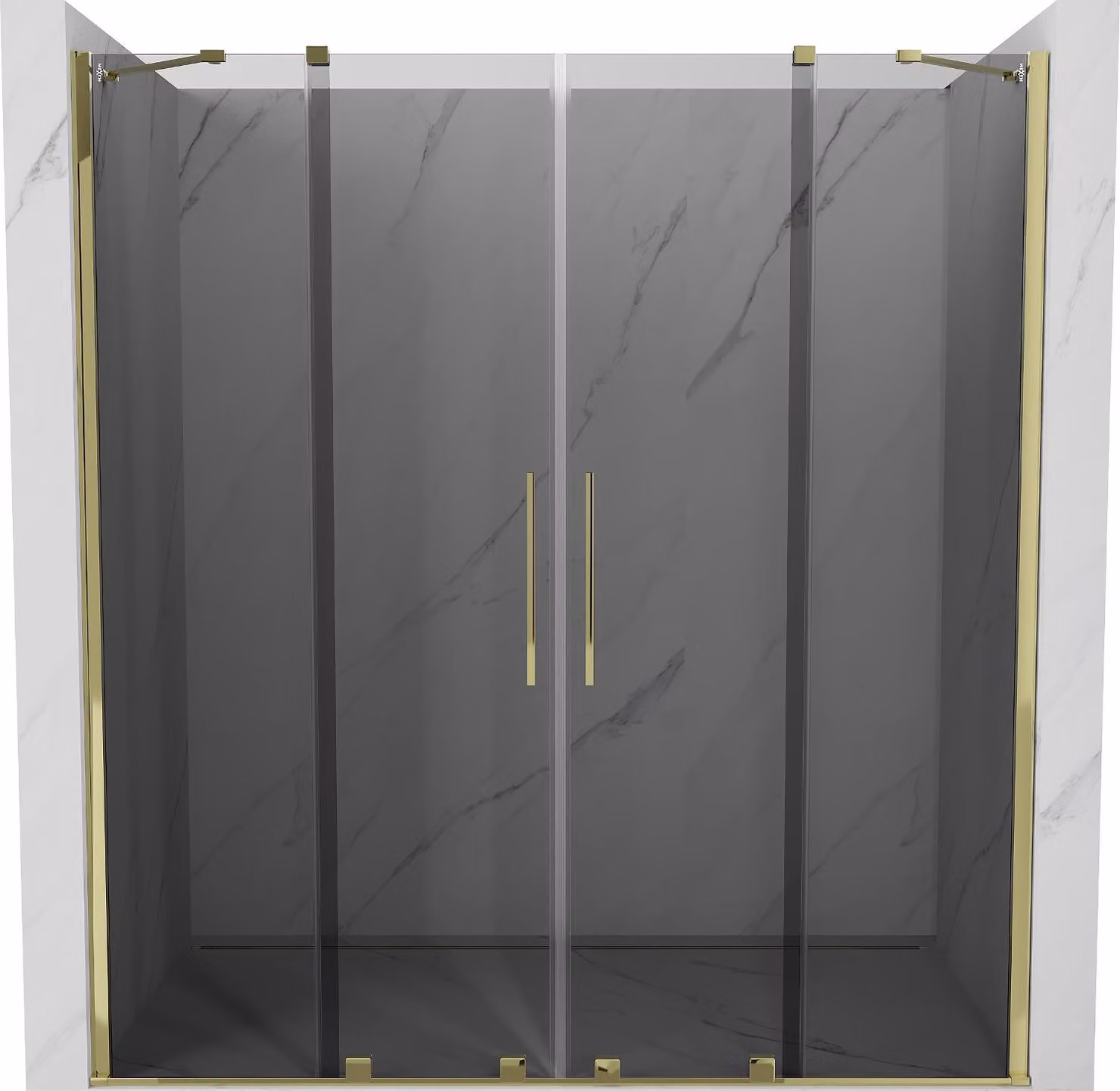 Mexen Velar Duo porte doccia scorrevoli 180 cm, grafite, oro - 871-180-000-42-50
