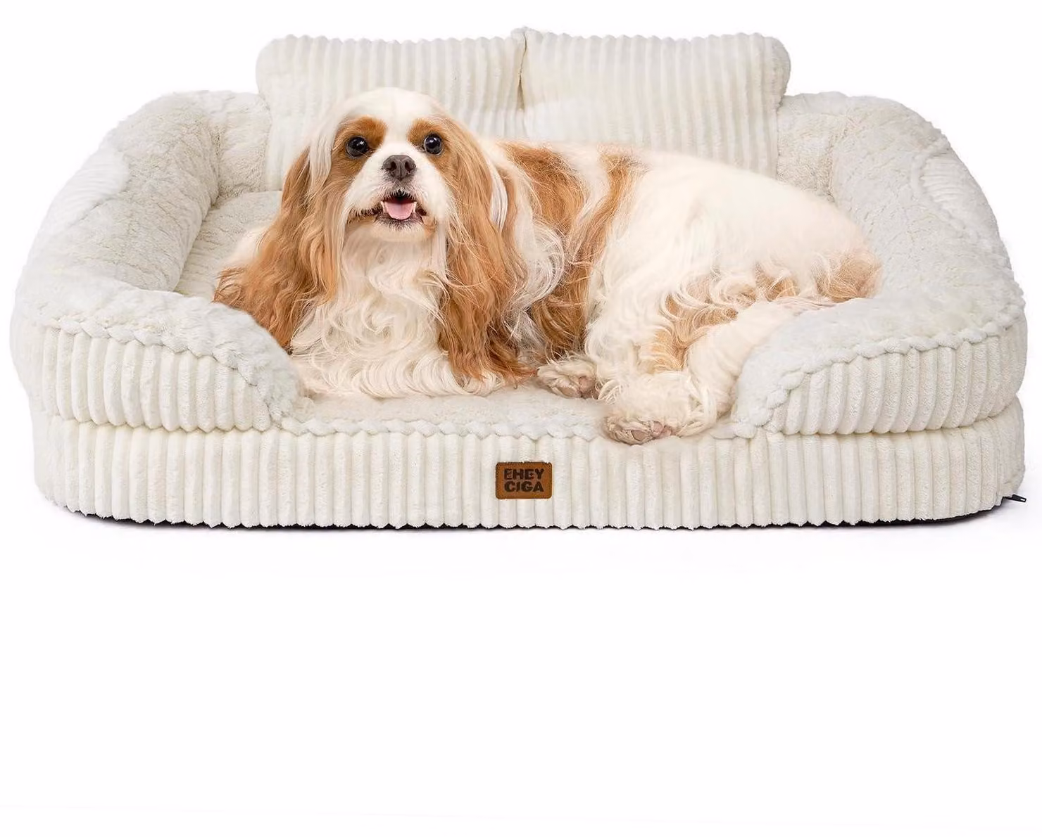 Cuccia ortopedica per cani, taglia media, 91x68 cm, color beige