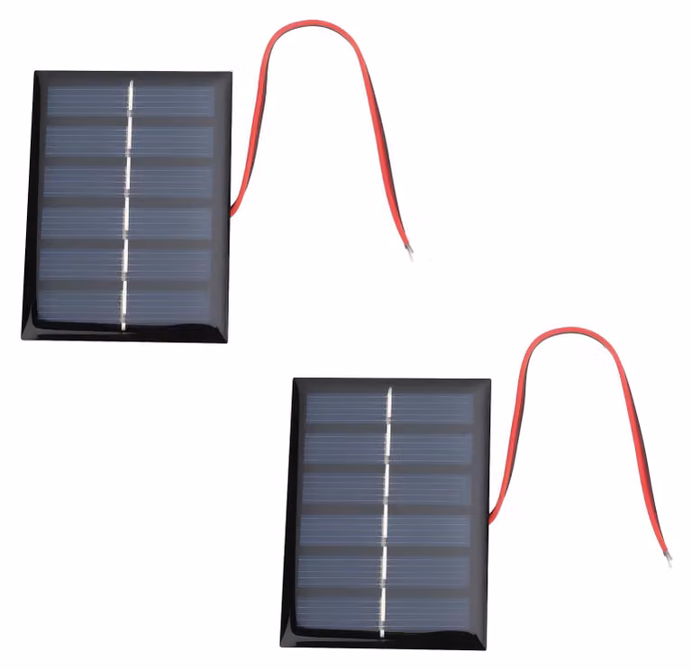 Confezione da 2 pannelli solari da 0,3 W, dimensioni 65x48 mm, policristallini
