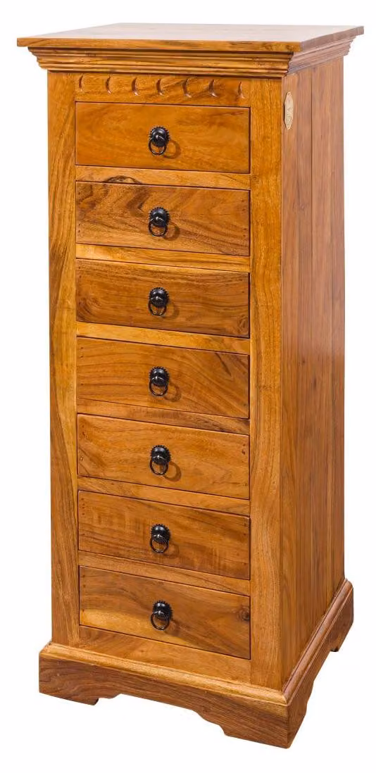MASSIVMOEBEL24 | OXFORD #0523 Cassettiera in legno di acacia - laccato / miele 47x43x112