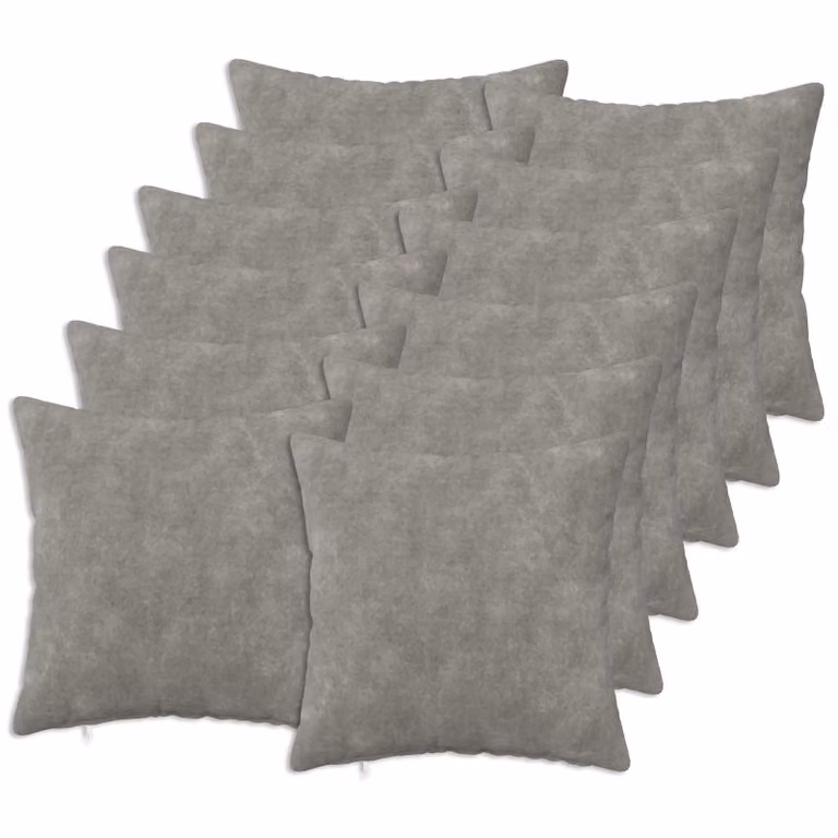 vidaXL Cuscino HEERLEN 12 pz Grigio Chiaro Fleece in microfibra
