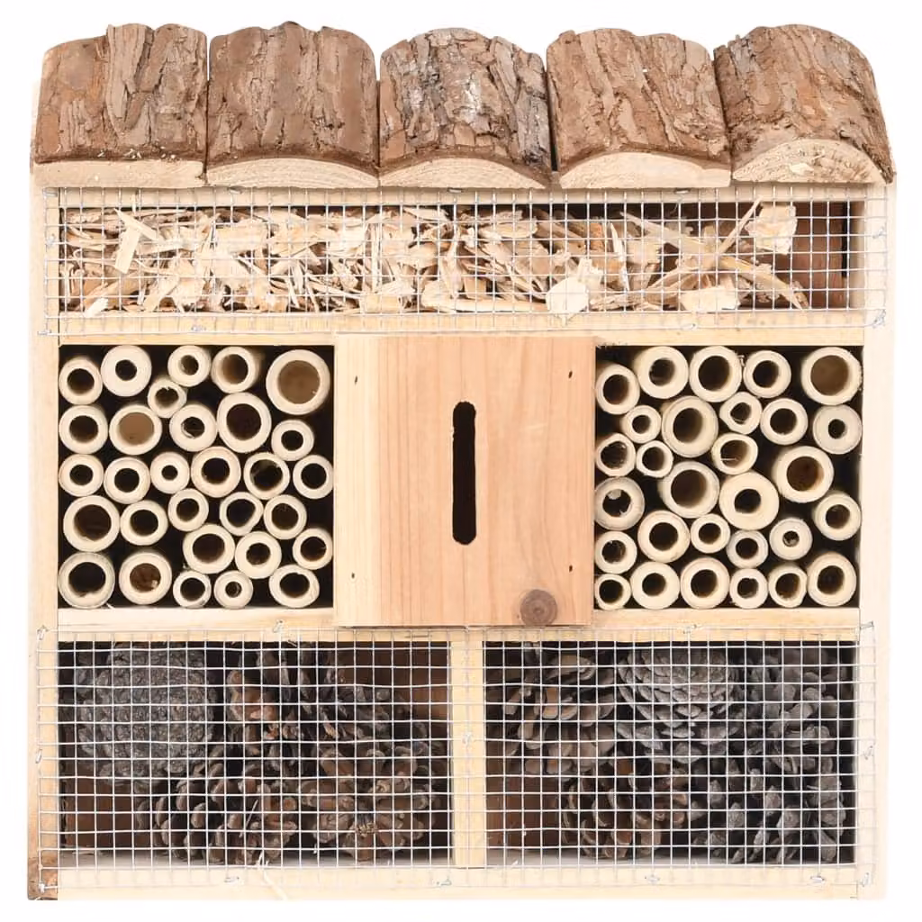 vidaXL Hotel per insetti 30x10x30 cm in legno di abete
