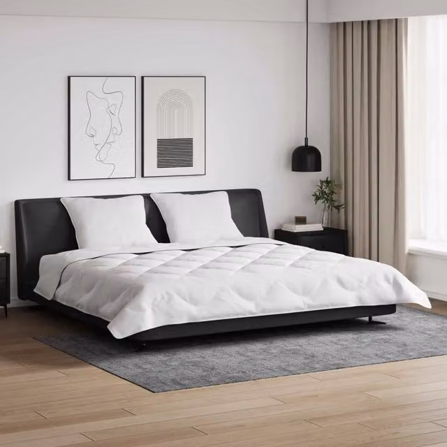 Set di 3 pezzi composto da duvet invernale e cuscini in microfibra bianca vidaXL