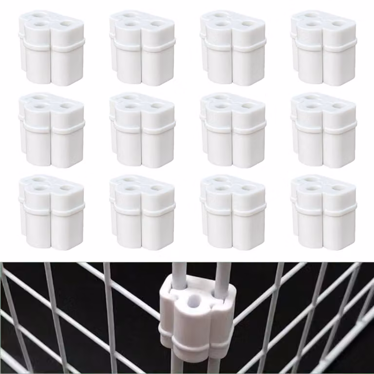 12 clip di fissaggio per pannelli a griglia, colore bianco