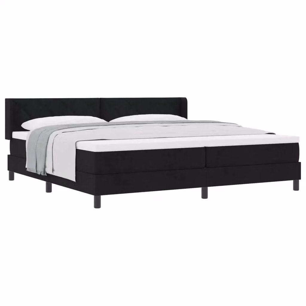 Letto a molle con testiera vidaXL in tessuto nero L: 200 cm, P: 200 cm, H: 280 cm – 2