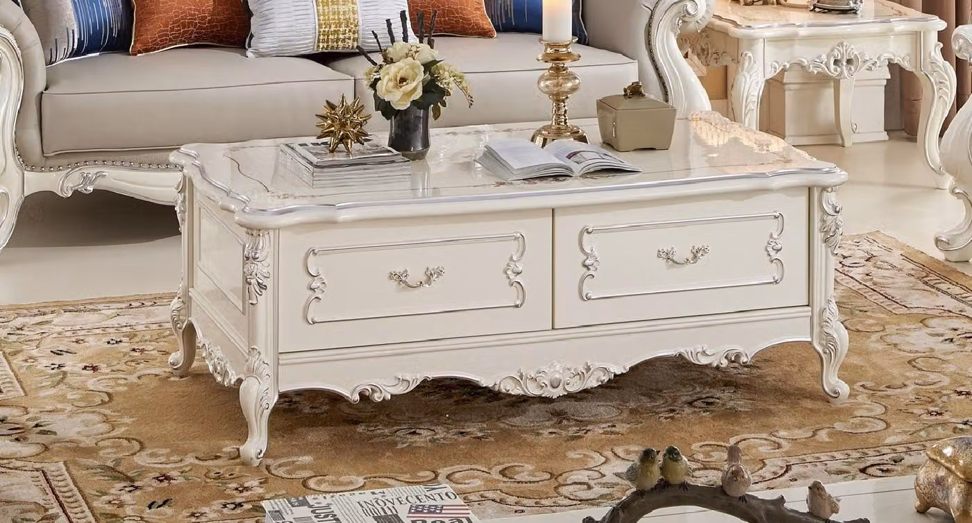 Klassischer Couchtisch Wohnzimmer Tische Barock Rokoko Echtholz Couchtische