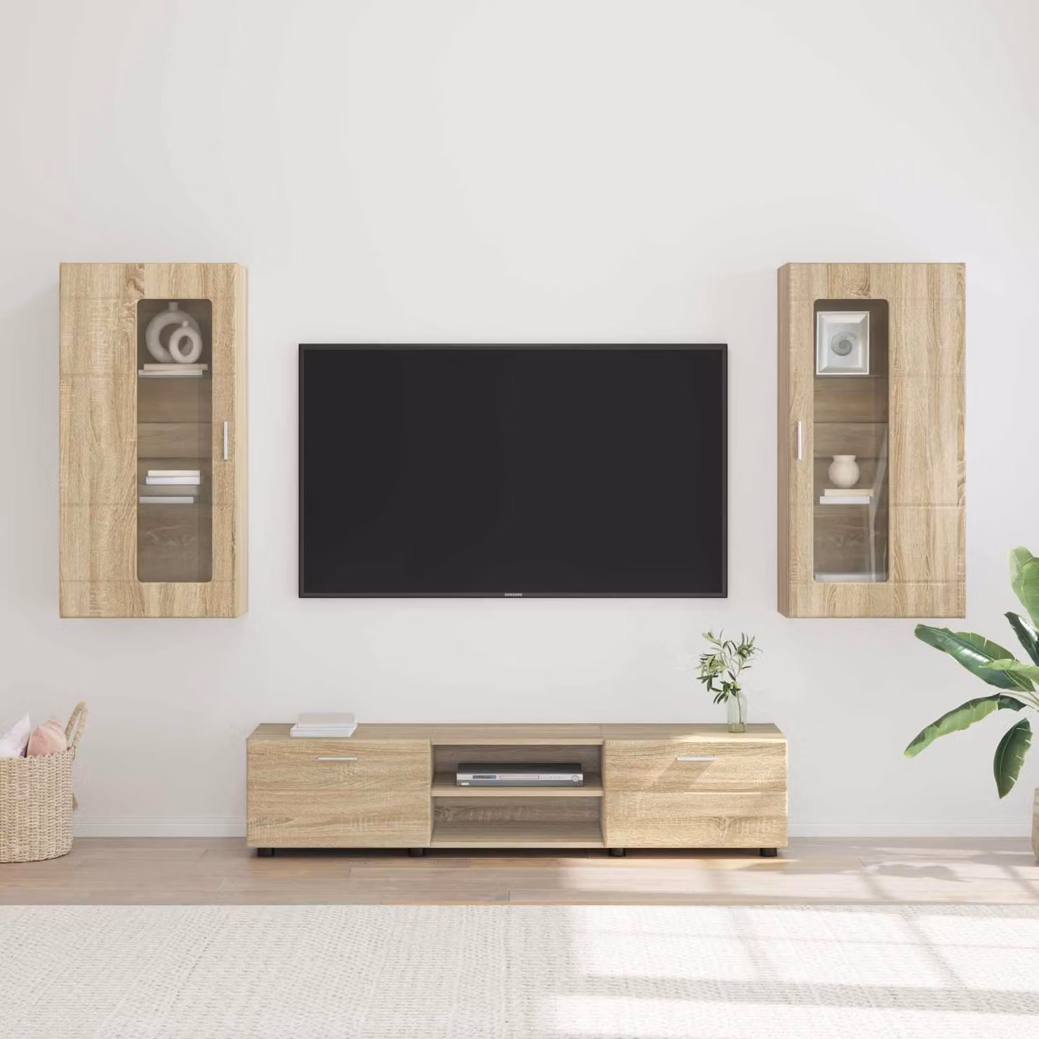 Set mobile TV vidaXL FLORIN 3 pezzi in legno Rovere Sonoma marrone L/P/H: 150 x 39 x 30 cm – 1