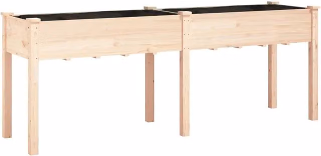 Fioriera in legno massello di abete con fodera beige, L: 203 cm, P: 53 cm, H: 76 cm – 1