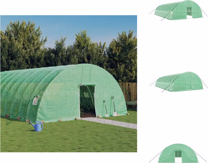vidaXL Serra con struttura in acciaio verde 72 m² 12x6x2,85 m - Serre