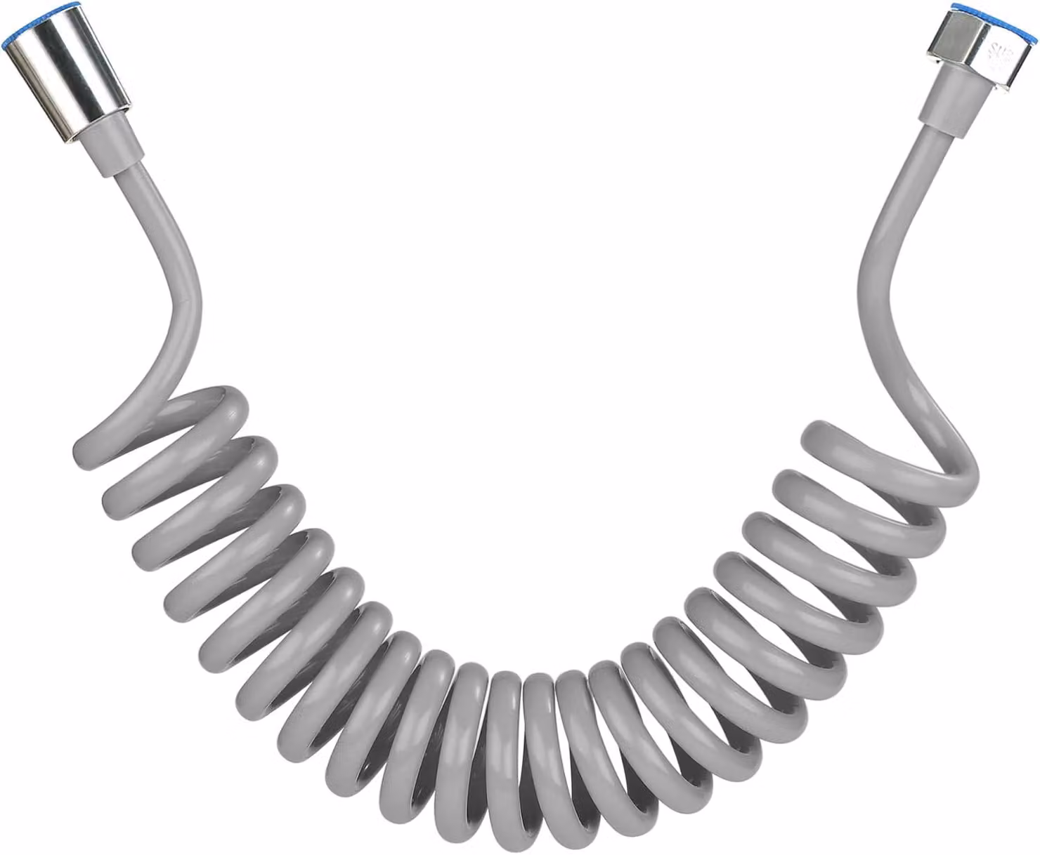 Tubo flessibile per doccia telescopico con molla in ABS - Tubo a spirale flessibile per rubinetto del WC - Getto per bidet - Doccetta manuale - Tubo per rubinetto del lavandino - 3 metri (grigio)