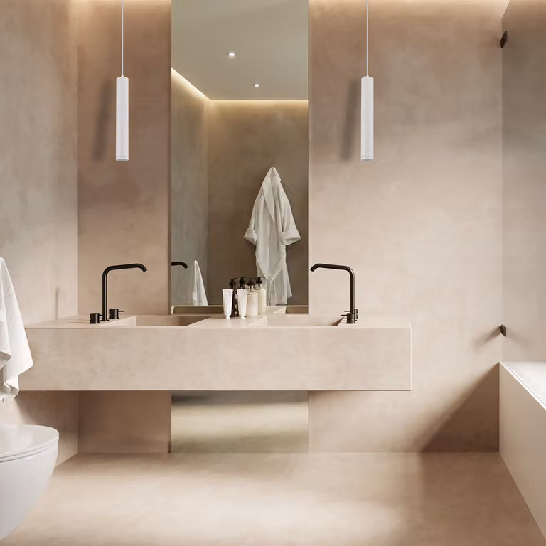 Lampada a sospensione per bagno a tubo bianco Porter 1xGU10 8W Milagro