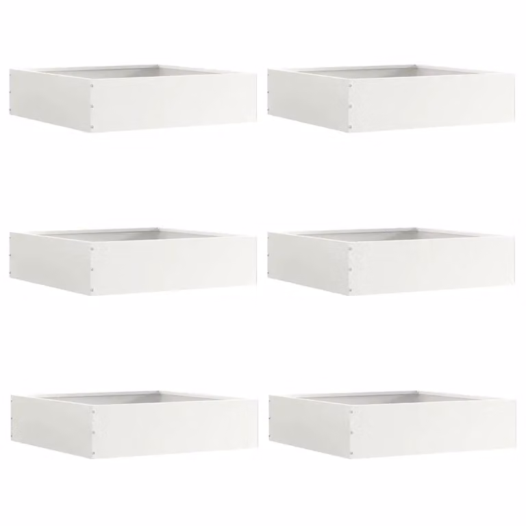 Set di 6 bordure per prato vidaXL in acciaio bianco, L/P/H: 50 x 50 x 13 cm