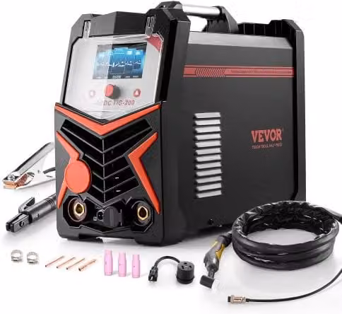 Saldatrice TIG VEVOR 200 A con Display LED, Multiprocesso AC/DC Pulsato e MMA, Doppia Tensione 110/220 V, Colore Nero