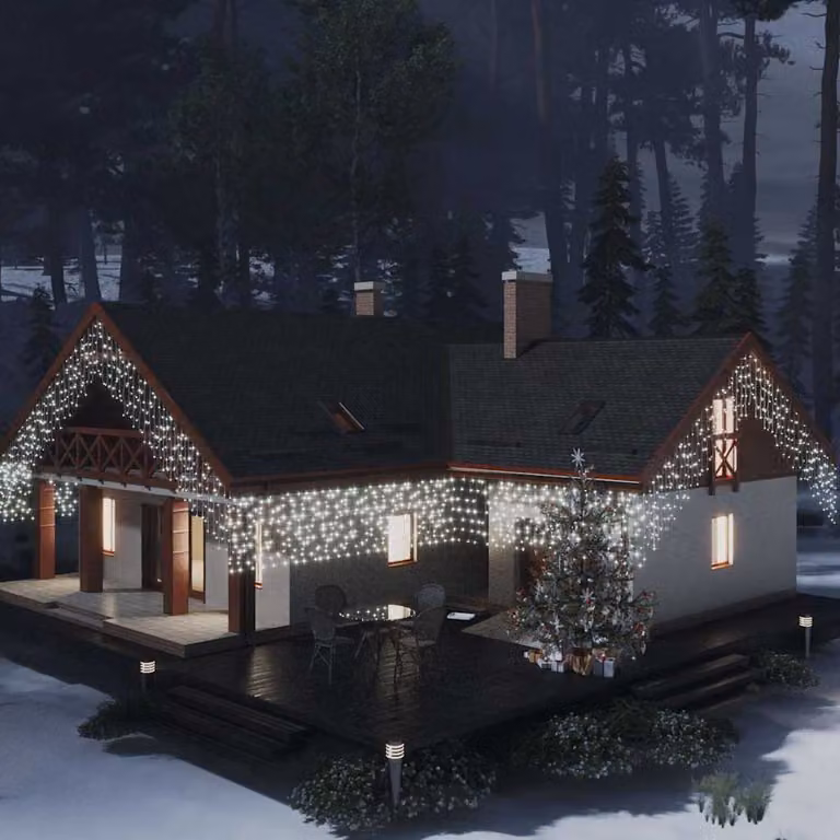 vidaXL Tenda Luci LED Ghiacciolo Bianco Freddo con 400 LED e Controller
