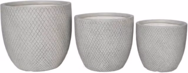 Set di 3 vasi Mimosa Cosma colore grigio in ceramica e plastica per uso da tavolo