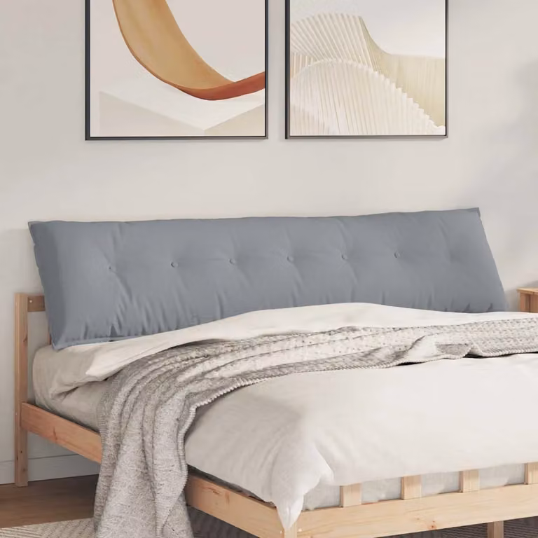 Cuscino per schiena ergonomico vidaXL Grigio con rivestimento rimovibile L/P/H: 200 x 19 x 50 cm