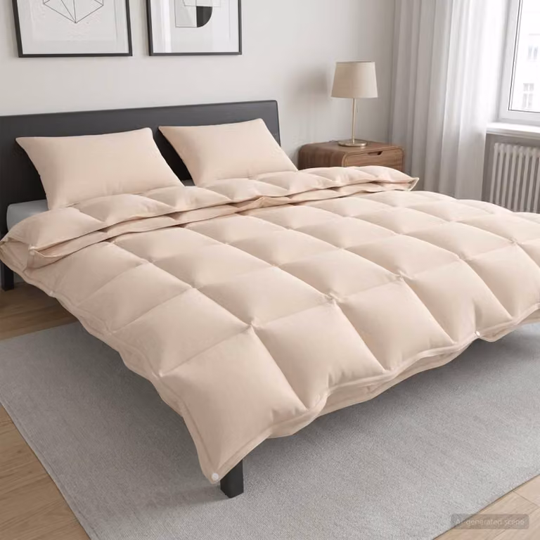Set di 2 Piumoni vidaXL in Kapok, Cotone e Poliestere, Beige, 200 x 200 cm