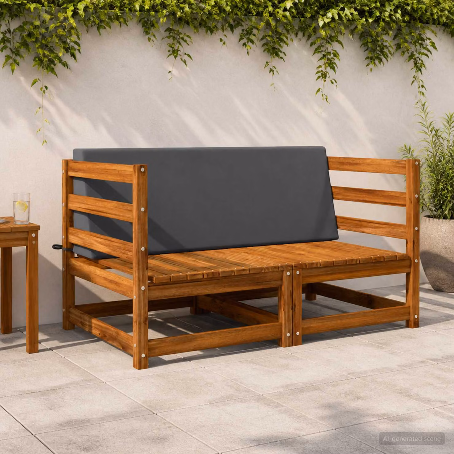 vidaXL Cuscino schienale SOEST in poliestere con imbottitura in schiuma, Antracite, L: 120 cm, H: 40 cm, P: 20 cm