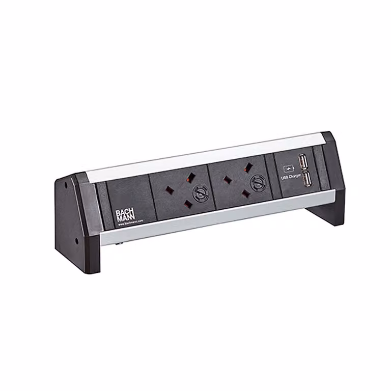 Caricatore USB BACHMANN DESK 2xUK 45°, Strom GST18, Regno Unito