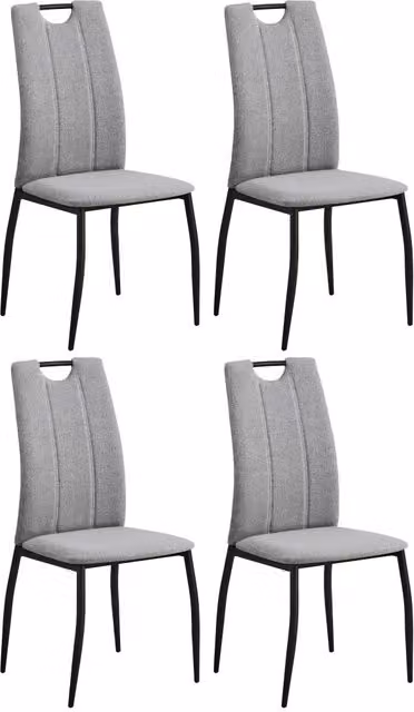Sedia STARK CASA VITAL in tessuto grigio con struttura in metallo opaco per la tua sala da pranzo