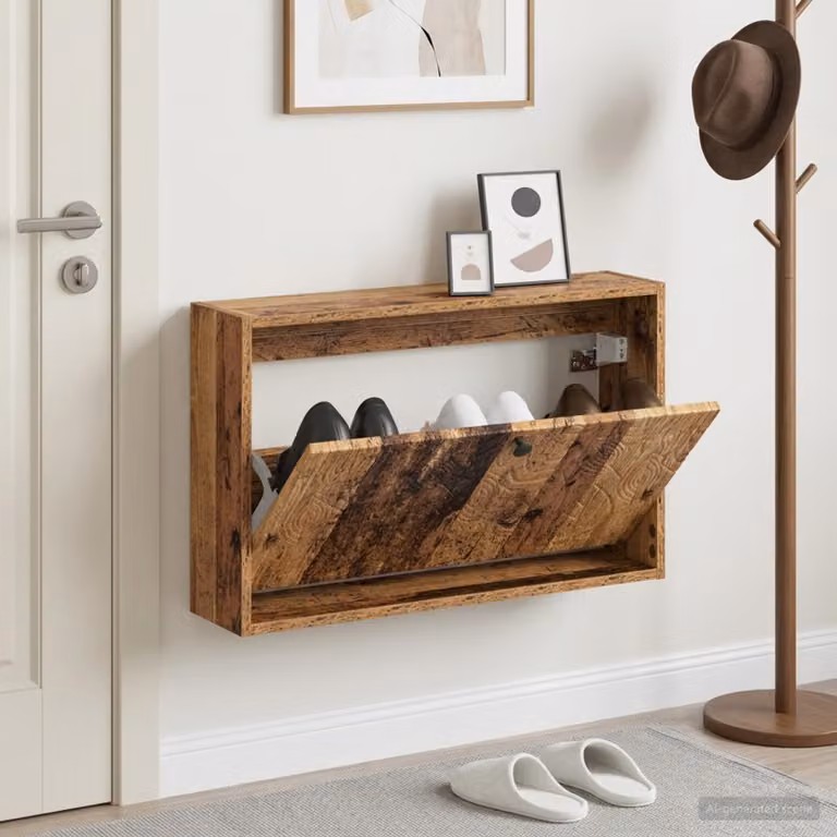 Mobiletto per scarpe da muro vidaXL moderno marrone L: 71 cm, P: 17 cm, H: 43 cm