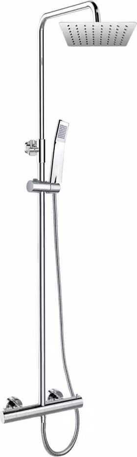 Miscelatore termostatico per doccia Mereo con piatto doccia angolare Slim, acciaio inox - CB60104TSD