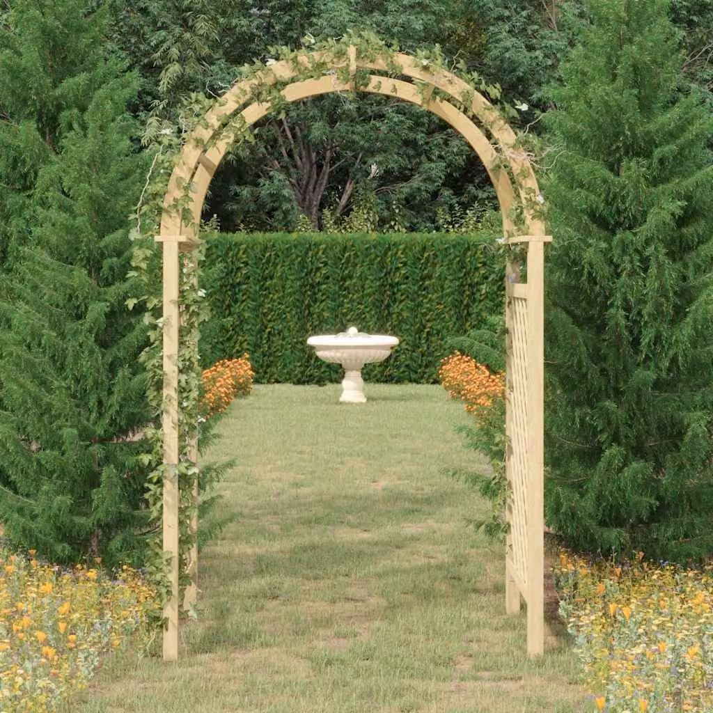 Arco da giardino con traliccio vidaXL in legno di pino impregnato, L: 141 cm, P: 97 cm, H: 243 cm