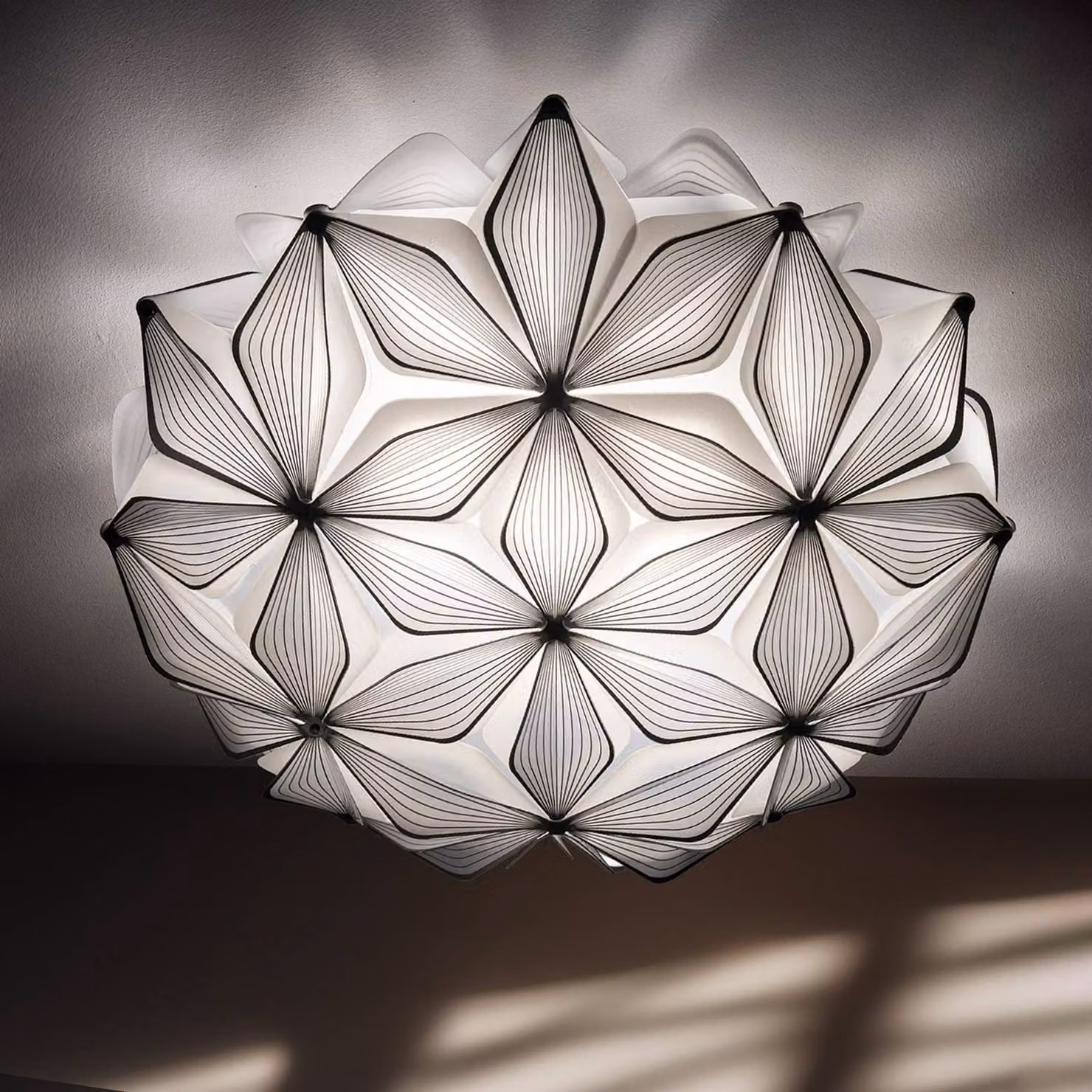 Slamp Plafoniera soffitto C'EST LA VIE, dimmerabile, Nero, Soggiorno / Sala da pranzo, Plastica, Design, Plafoniera