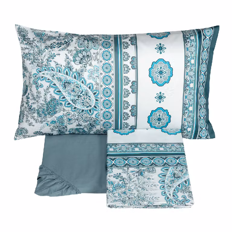 SAMARCANDA Completo lenzuolo copriletto - Taglia: 2 piazze,Colore: SAMARCANDA - GREY GREEN