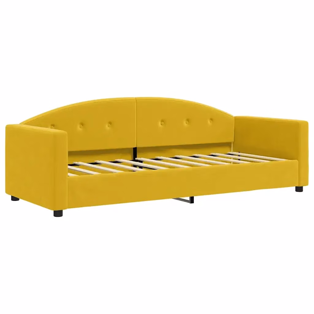 Letto da giorno moderno vidaXL in velluto giallo L: 200 cm, P: 90 cm, H: 75 cm – 2