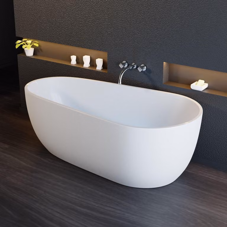 Vasca da bagno freestanding 175 x 90 x 63 cm, vasca in acrilico, vasca da bagno freestanding, acrilico sanitario Dia, bianco