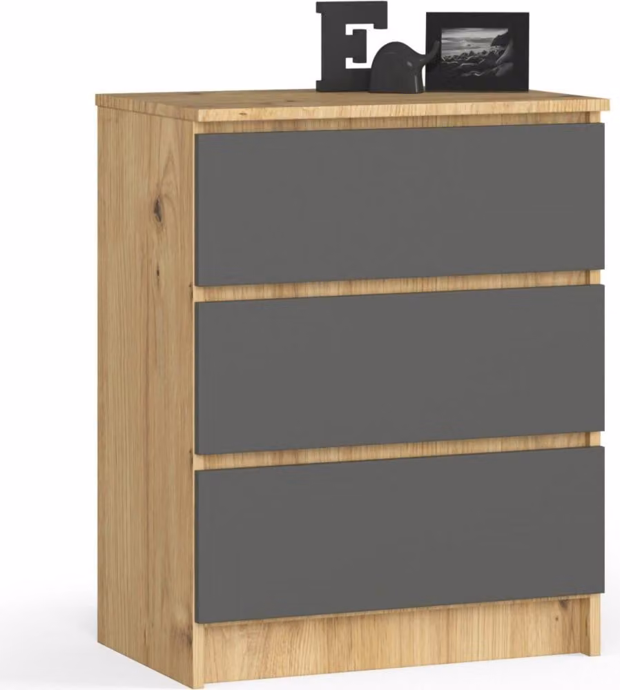 Cassettiera SAVRILA - rovere artisan / grigio