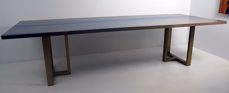 Epoxidharz Esstisch River Table Echtes Holz Massiv Tische 220x100 Flusstisch