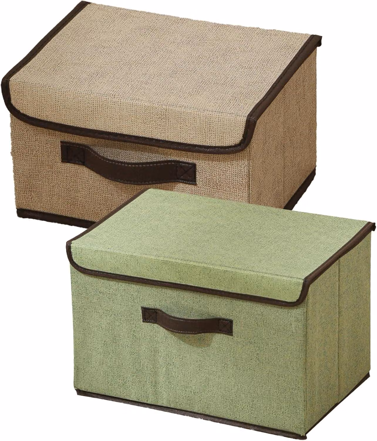 Contenitore con coperchio, set da 2, 27 x 20 x 16 cm, con maniglie, ideale per riporre vestiti