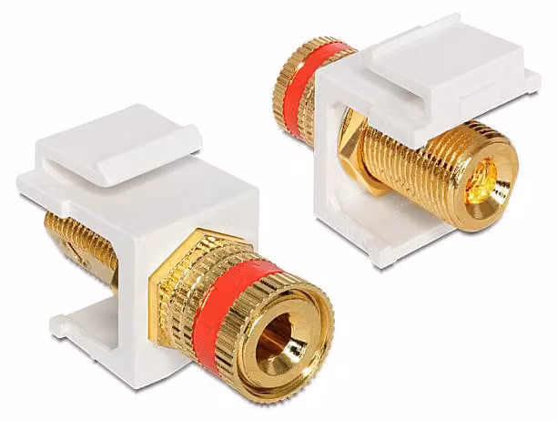 Keystone Modul Polklemme > Gewindebuchse rot / weiß