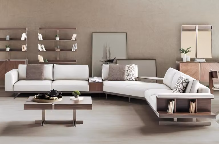 Stoffsofa Ecksofa L-Form Sofa Stoff Sofas Grau Moderne Möbel Couchen