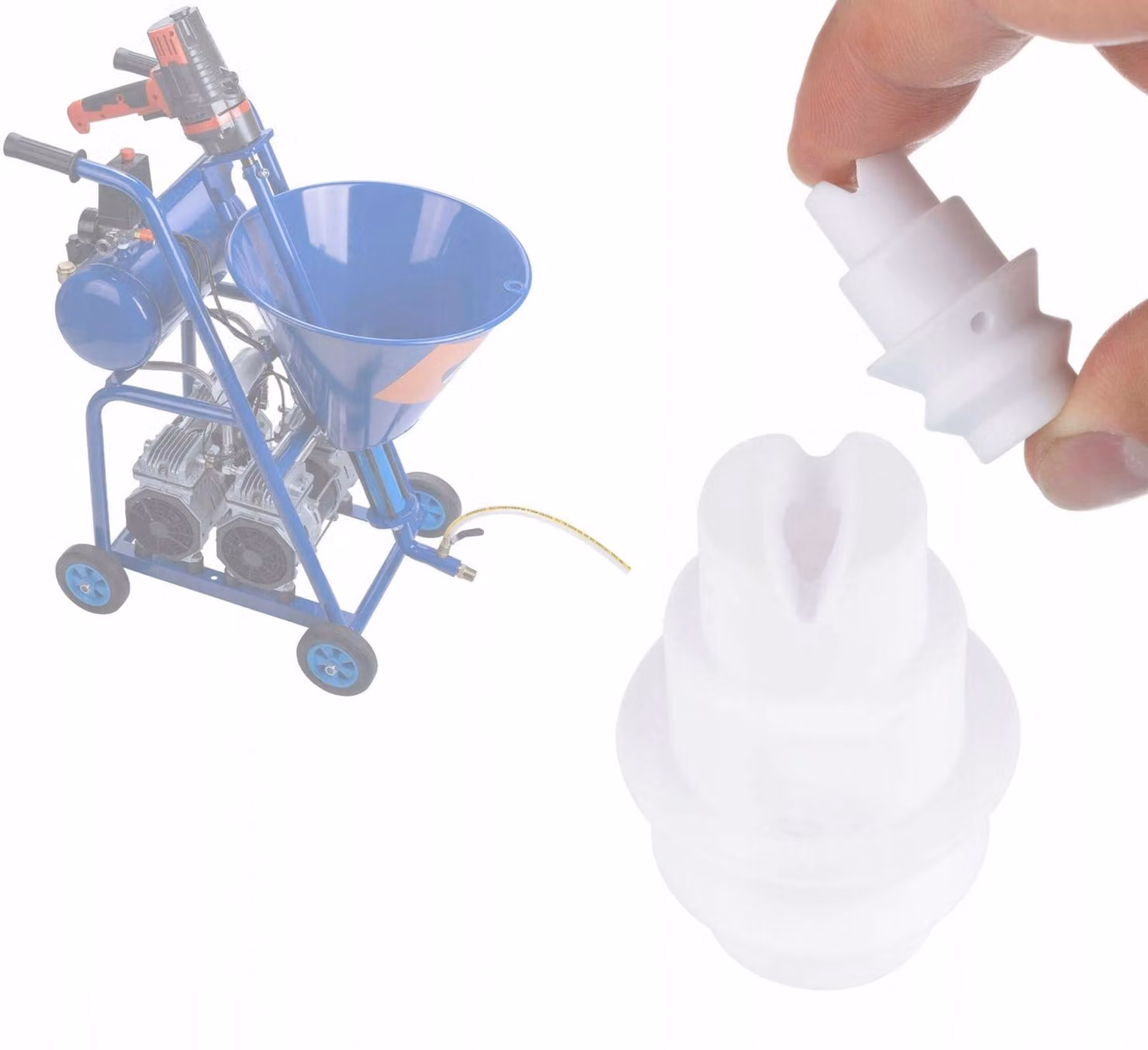 Rosfix BD57/BD41 – Ugello per Spruzzatura a Secco 12 mm | Ceramico, Resistente all'abrasione | Per Gesso, Cemento e Intonaco Acrilico