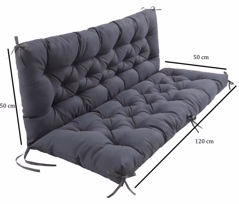 Omgoods - Cuscino per panca da giardino, divano e sedia a dondolo, dimensioni 120 x 50 x 50 cm