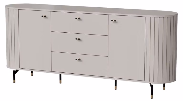 Credenza Zama cassettiera 190x40x81cm 2 ante colore selezionabile, cashmere