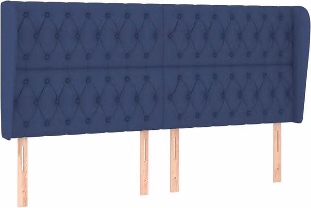 Testiera | Testata ad Orecchio Blu 203x23x118/128 cm in Tessuto